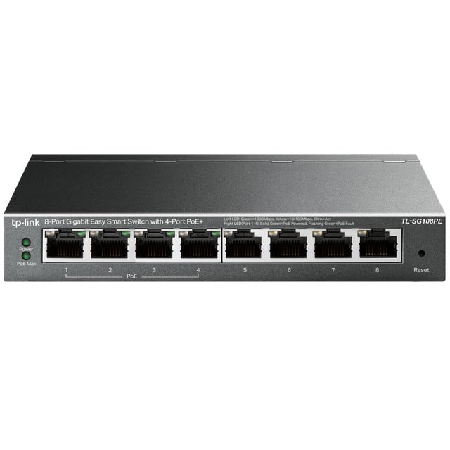 8-PORT Gigabit Desktop POE EASY Smart Switch, 8 Gigabit RJ45 Ports Including 4 P TL-SG108PE