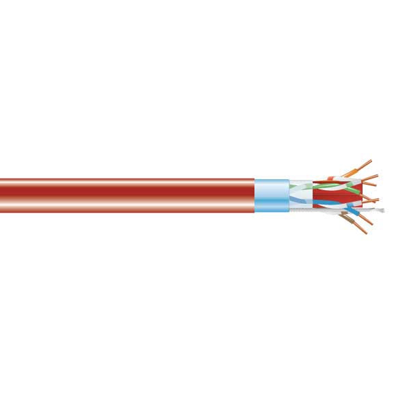 CAT6A 650-MHZ Solid Ethernet BULK Cable - Shielded (F/UTP), CMR PVC, RED, 1000-F C6ABC50S-RD-1000
