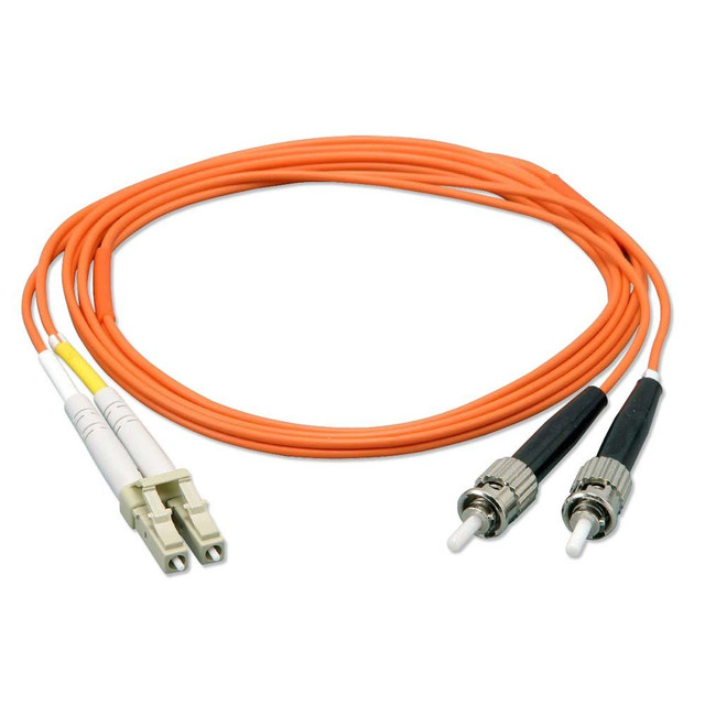 OM1 62.5/125 Multimode Fiber Optic Patch Cable - OFNR PVC, ST to LC, Orange, 2-M EFN110-002M-STLC