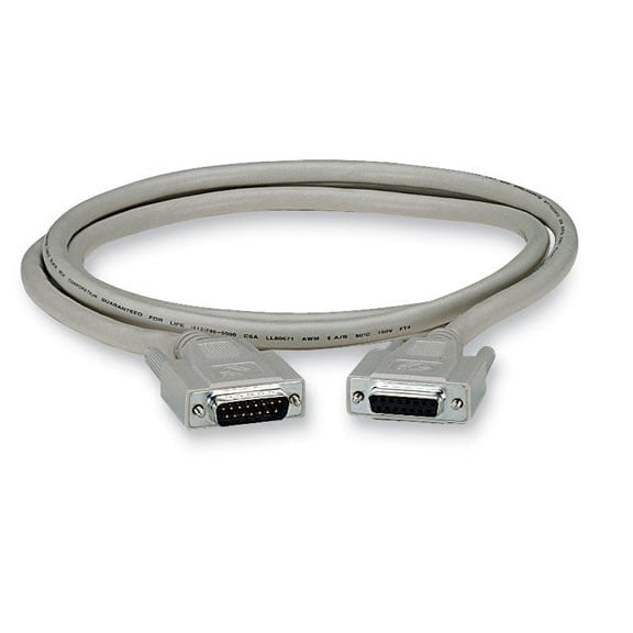 DB15 Thumbscrew Cable - MALE/Female, 10-FT. (3.0-M) EGM16T-0010-MF