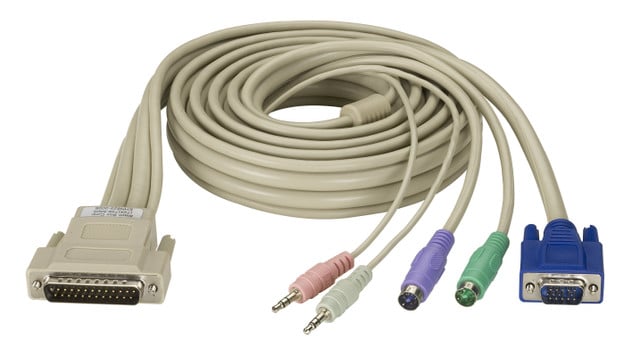 KVM CPU Cable - DB25, VGA, PS/2, Audio, 6-FT. (1.8-M) EHN825-0006