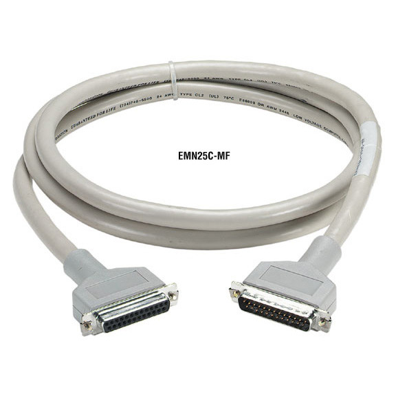 RS232 Double Shielded Extended Distance Quiet Cable - DB25, Molded HOOD, MALE/MA