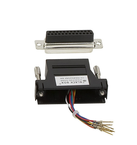 Modular Adapter KIT WITH Thumbscrews - DB25 (Female) to RJ45 (Female), Black FA4525F-BK