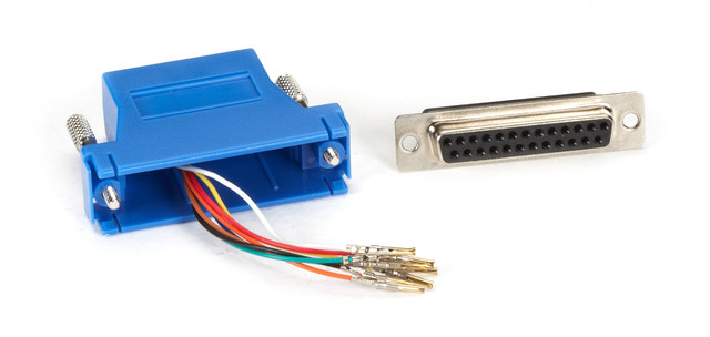 Modular Adapter KIT WITH Thumbscrews - DB25 (Female) to RJ45 (Female), BLUE FA4525F-BL