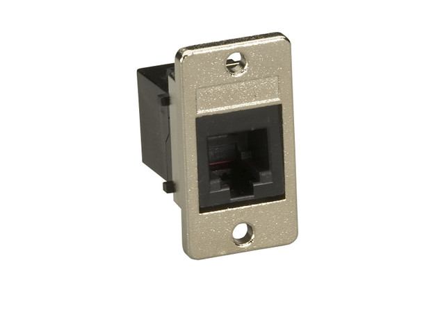 Panel-Mount Coupler - Unshielded, RJ11, 4-WIRE, Black FMT1080
