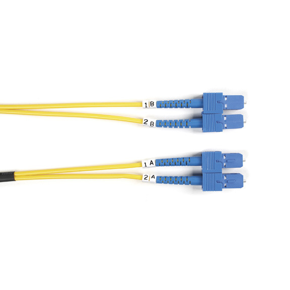 OS2 9/125 Singlemode Fiber Optic Patch Cable - OFNR PVC, SC to SC, Yellow, 5-M ( FOSM-005M-SCSC