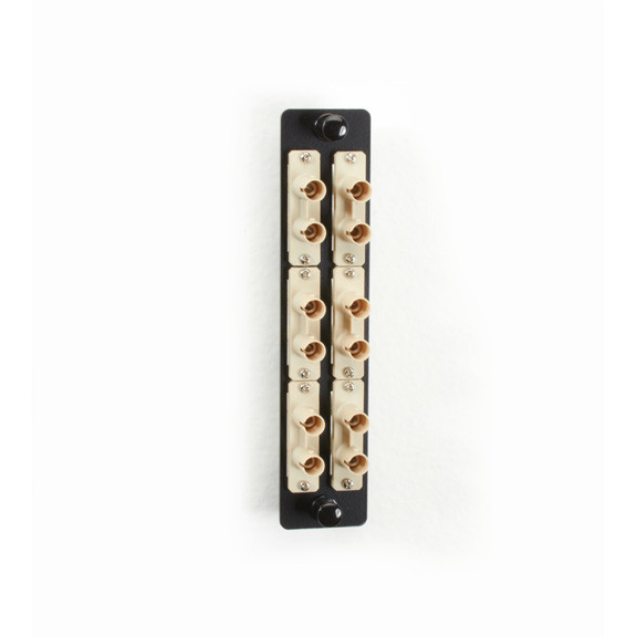 Black BOX JPM460B HIGH-Density Multimode Fiber Adapter Panel - Ceramic Sleeve, ( JPM460B