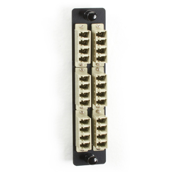 HIGH-Density Multimode Fiber Adapter Panel - Ceramic Sleeve, (12) LC Duplex, BEI JPM467B-R2
