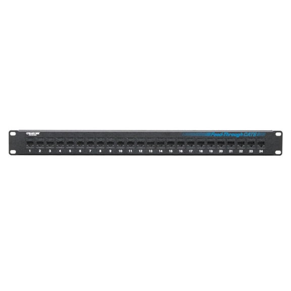 CAT6 FEED-Through Patch Panel - 1U, Unshielded, 24-PORT JPM818A
