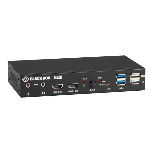 KVM Switch - UHD 4K, DUAL-Monitor, HDMI/Displayport, USB 3.2 GEN 1, USB TYPE C, KVD200-2H