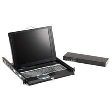 Servtray KVM LCD Console TRAY and Switch - 17IN, 1-PORT, Single-RAIL, DVI-D, VGA KVT417A-1UV-R3