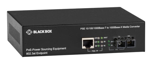 Gigabit Ethernet (1000-MBPS) POE Media Converter - 10/100/1000-MBPS Copper to 10 LPS500A-MM-SC-R3