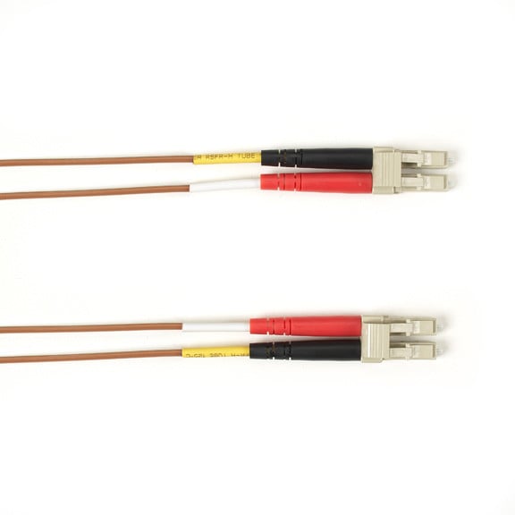 OM3 50/125 Multimode Fiber Optic Patch Cable - OFNP Plenum, LC to LC, Brown, 2-M FOCMP10-002M-LCLC-BR