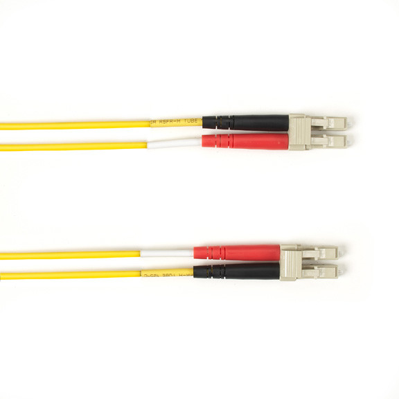 OS2 9/125 Singlemode Fiber Optic Patch Cable - OFNP Plenum, LC to LC, Yellow, 2-