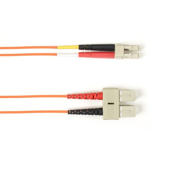 OM2 50/125 Multimode Fiber Optic Patch Cable - OFNR PVC, SC to LC, Orange, 2-M ( FOCMR50-002M-SCLC-or