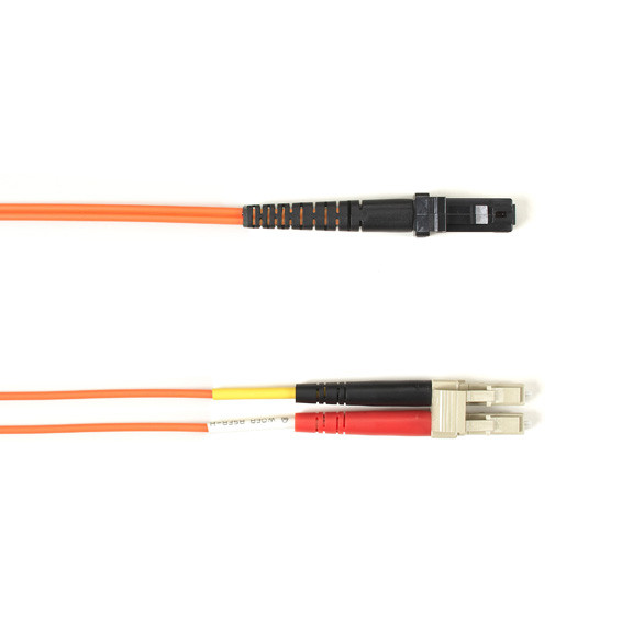 OM2 50/125 Multimode Fiber Optic Patch Cable - OFNR PVC, LC to MTRJ, Orange, 3-M FOCMR50-003M-LCMT-or