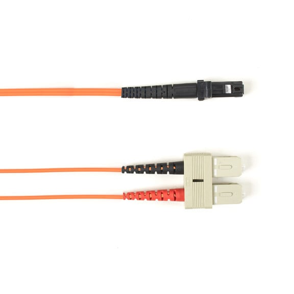 OM2 50/125 Multimode Fiber Optic Patch Cable - OFNR PVC, SC to MTRJ, Orange, 3-M FOCMR50-003M-SCMT-or