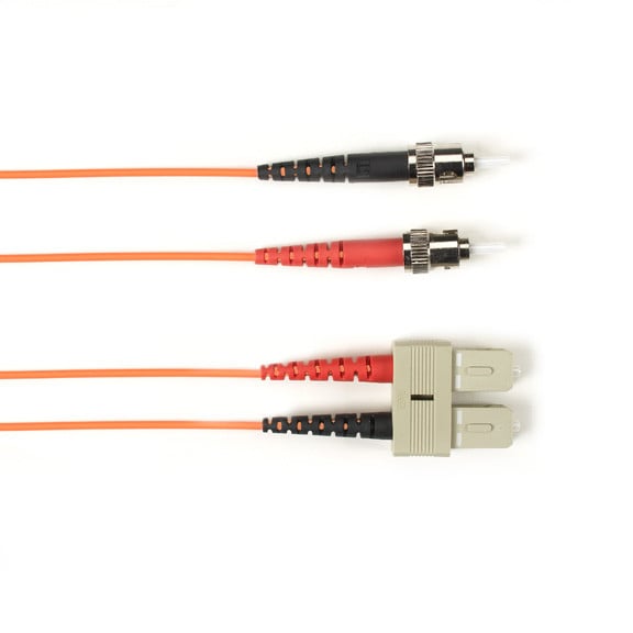 OM1 62.5/125 Multimode Fiber Optic Patch Cable - OFNR PVC, ST to SC, Orange, 15- FOCMR62-015M-STSC-or