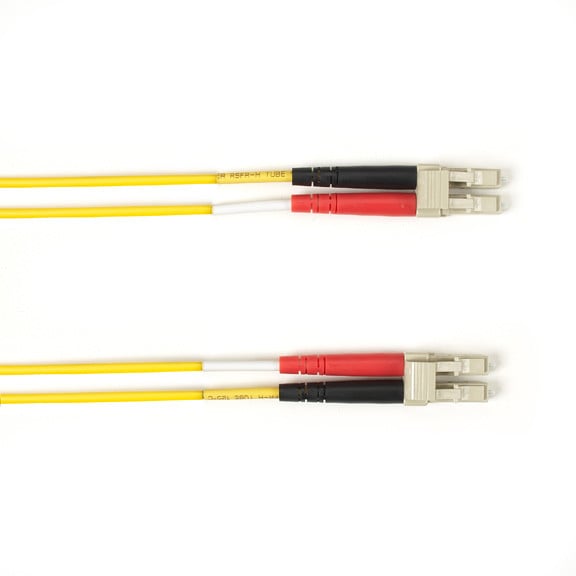 OS2 9/125 Singlemode Fiber Optic Patch Cable - OFNR PVC, LC to LC, Yellow, 1-M ( Focmrsm-001M-LCLC-YL