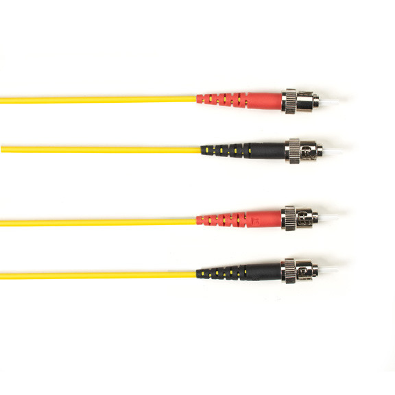 OS2 9/125 Singlemode Fiber Optic Patch Cable - OFNR PVC, ST to ST, Yellow, 1-M ( Focmrsm-001M-STST-YL