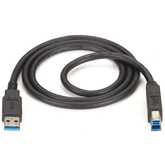 USB 3.0 Cable - TYPE-a to TYPE-B, MALE/MALE, Black, 10-FT. (3.0-M) USB30-0010-MM