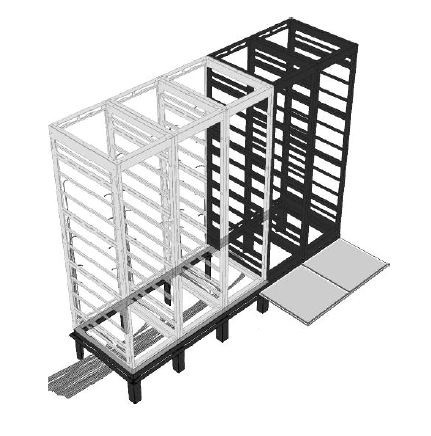 2 BAY Riser BASE,36D DRK RIB-2-DRK-36