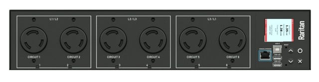Raritan PX3-5939R 3PH 208V AC 50A 6 outlets 2U PDU