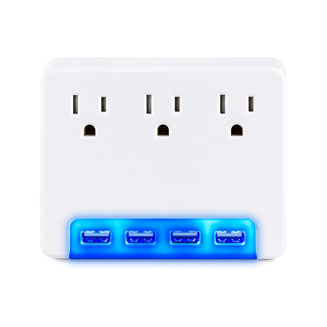 4 USB 3.4A Ports Multi Color Glow 1-YEAR Warranty P3WUH