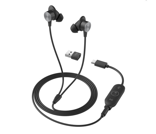 Logitech 981-001008 headphones/headset Wired In-ear Office/Call center USB Type-C Graphite