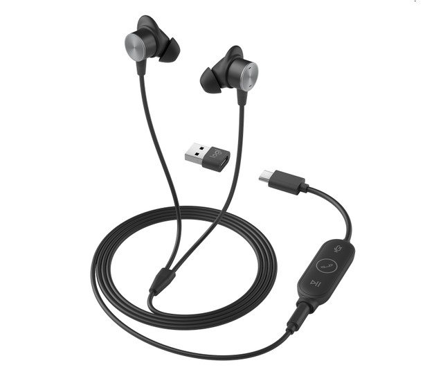 Logitech 981-001012 headphones/headset Wired In-ear Office/Call center USB Type-C Graphite