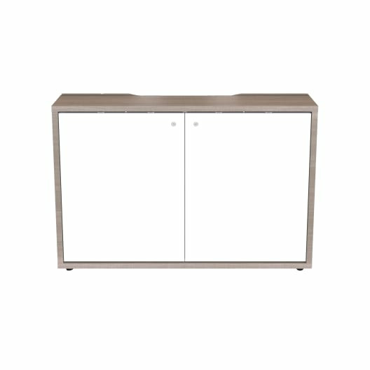 C3 Series HPL Woodkit, 2 BAY, 32 Inches HIGH, 5TH AVE ELM WITH White Gloss Doors C3K2D1HA0D7ZPLWH