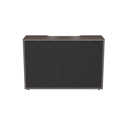 C3 Series HPL Woodkit, 2 BAY, 32 Inches HIGH, Asian Night WITH Black Metalwave D C3K2D1HA3D4ZPLBK