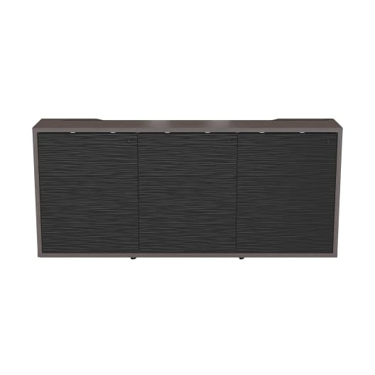 C3 Series HPL Woodkit, 3 BAY, 32 Inches HIGH, Asian Night WITH Black Metalwave D C3K3D1HA3D4ZPLBK