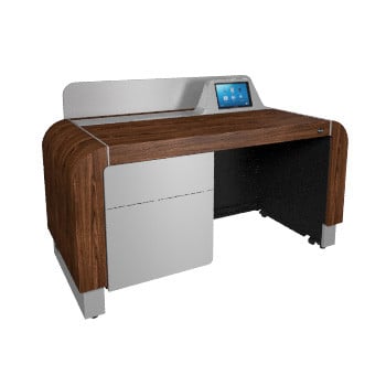 PRE-Configured L7 Series Lectern in Montana Walnut WITH Silver Accents L7-F61A-WD-SLHB9