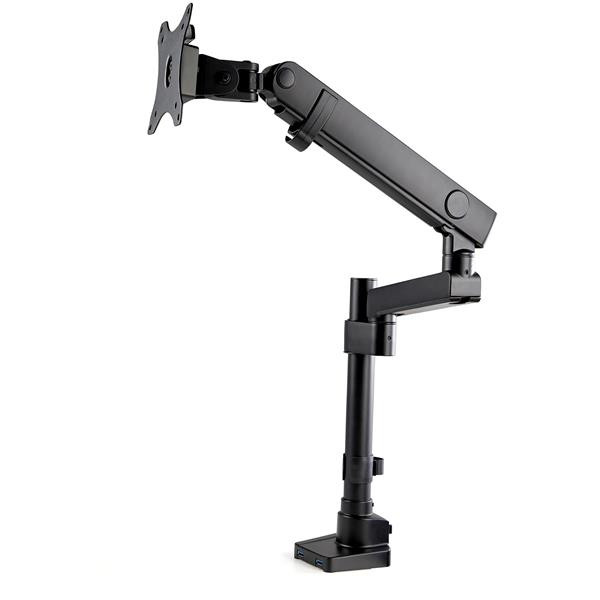 VESA 75X75/100X100MM POLE Mount Heavy DUTY Single Monitor ARM for Large 32IN (16 ARMPIVOT2USB3