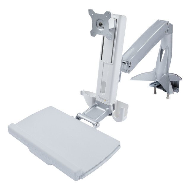 Adjustable SIT to Stand DESK WITH VESA Compatible (75X75/100X100) Monitor ARM; F SIT-Stand-ARM-1MS