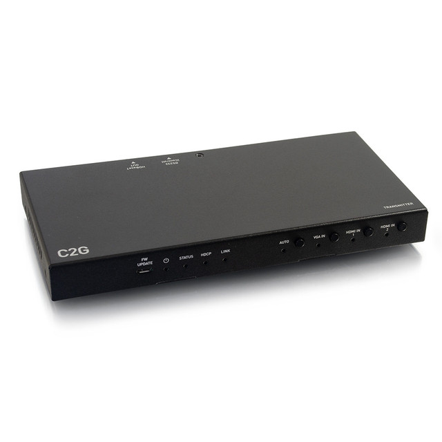 C2G Dual 4K HDMI® HDBaseT + VGA, 3.5mm, and RS232 over Cat Switching Extender Box Transmitter - 4K 60Hz