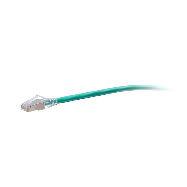 C2G 30ft (9.1m) TAA-Compliant F-Series Cat6a Snagless Shielded (STP) Network Cable - Green