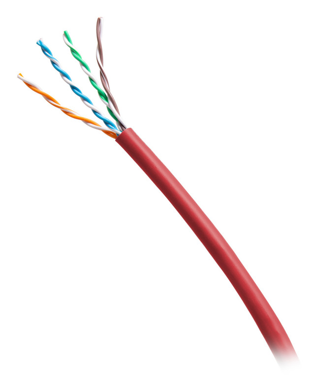 C2G 1000ft (304.8m) TAA-Compliant Cat6 Bulk Unshielded (UTP) Ethernet Network Cable with Solid Conductors-Riser CMR-Rated - Red