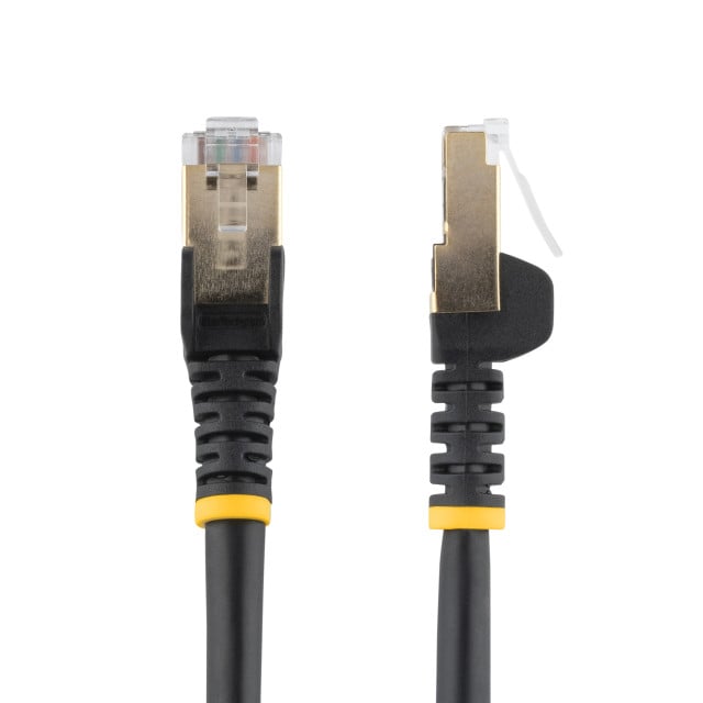 StarTech.com 8ft CAT6a Ethernet Cable - 10 Gigabit Shielded Snagless RJ45 100W PoE Patch Cord - 10GbE STP Network Cable w/Strain Relief - Black Individually Tested/Wiring is UL Certified/TIA