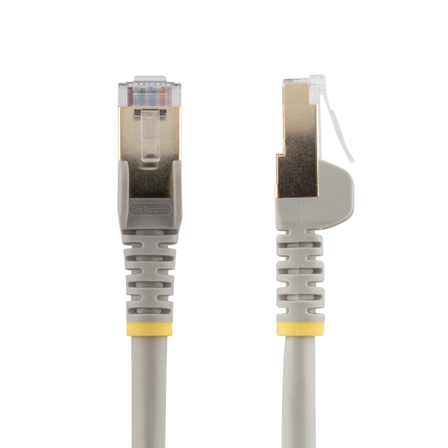 StarTech.com 8ft CAT6a Ethernet Cable - 10 Gigabit Shielded Snagless RJ45 100W PoE Patch Cord - 10GbE STP Network Cable w/Strain Relief - Gray Individually Tested/Wiring is UL Certified/TIA