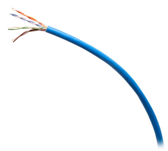C2G 1000ft (304.8m) TAA-Compliant Cat5e Bulk Unshielded (UTP) Ethernet Network Cable with Solid Conductors-Riser CMR-Rated - Blue