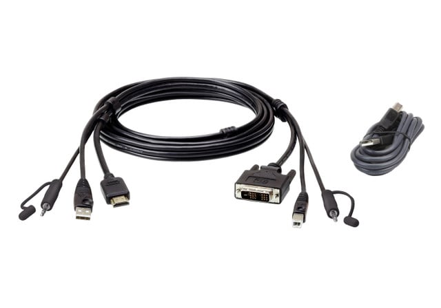 ATEN 2L-7D02DHX2 USB HDMI to DVI-D Secure KVM Cable Kit