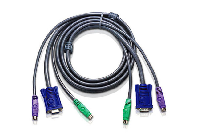 Keyboard / Video / Mouse (KVM) Cable - 6 PIN PS/2 (M), HD-15 (M) - 6 PIN PS/2 (M 2L5002P