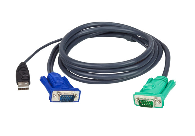 ATEN - 2L5203U -  KVM Cable - HDB-15,USB TYPE a LEFT Connector - MALE LEFT Gende 2L5203U
