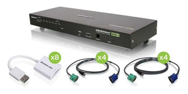 iogear GCS1808DPKITU KVM switch Rack mounting Black