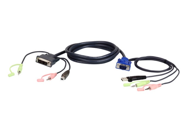 ATEN 1.8M USB VGA to DVI-a KVM Cable - 2L-7DX2U