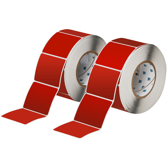 Raised Panel Labels, Rectangular, for 3" Core Printers - 2.5" x 3", Red
