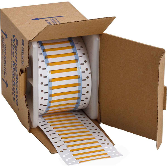 PermaSleeve Heat Shrink Wire and Cable Labels, 3/16" Dia, 0.5", Orange, Double-Sided