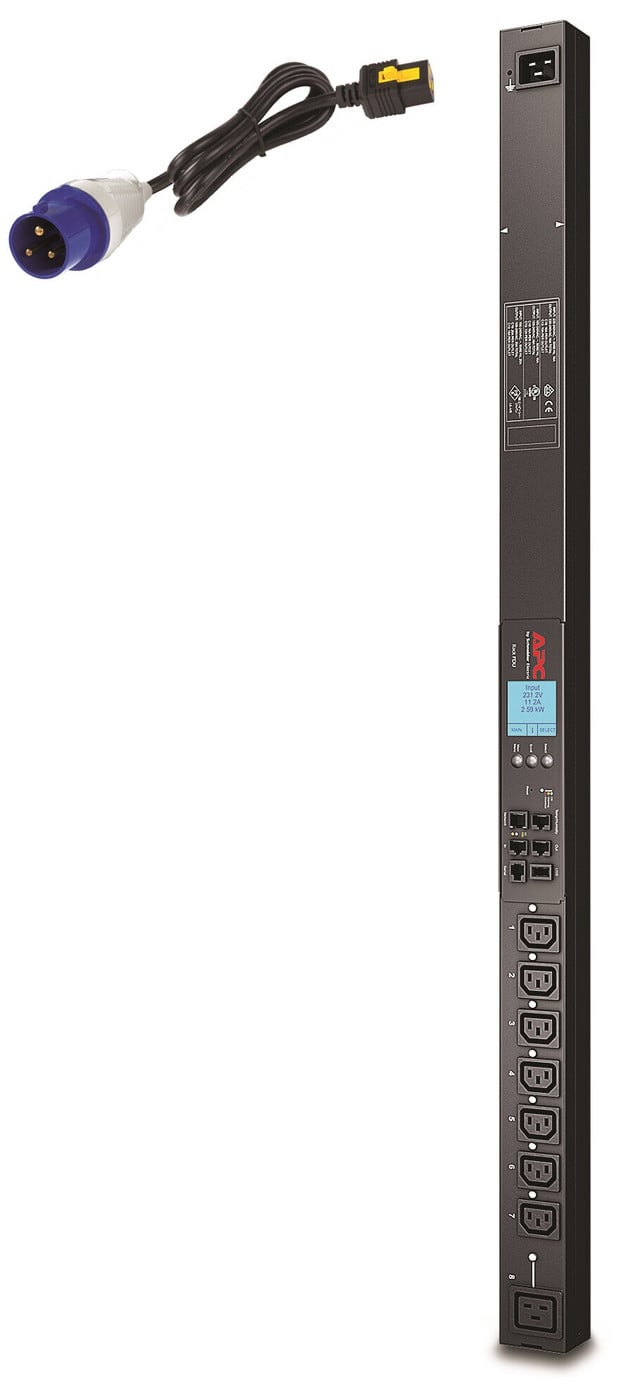 RACK PDU 2G, Switched, Zerou, 16A, 230V, (7) C13 & (1) C19, IEC309 CORD AP8958EU3